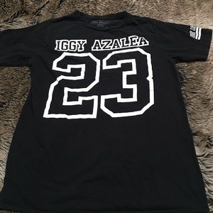 Iggy Azalea 23 Music Official Merch Football Jersey Style Tee Black/White Size M